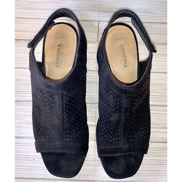 Sonoma Lina Black Block Heel ankle Booties S:9M - Picture 5 of 10